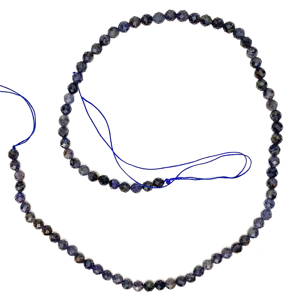 Iolite 4.5mm Faceted Rounds Bead Strand