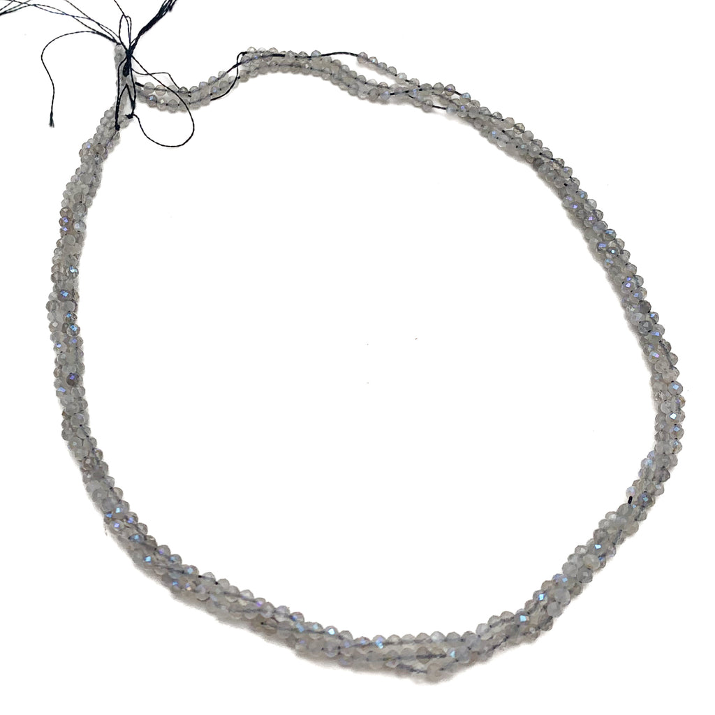 Labradorite 2.5mm Faceted Rounds Bead Strand