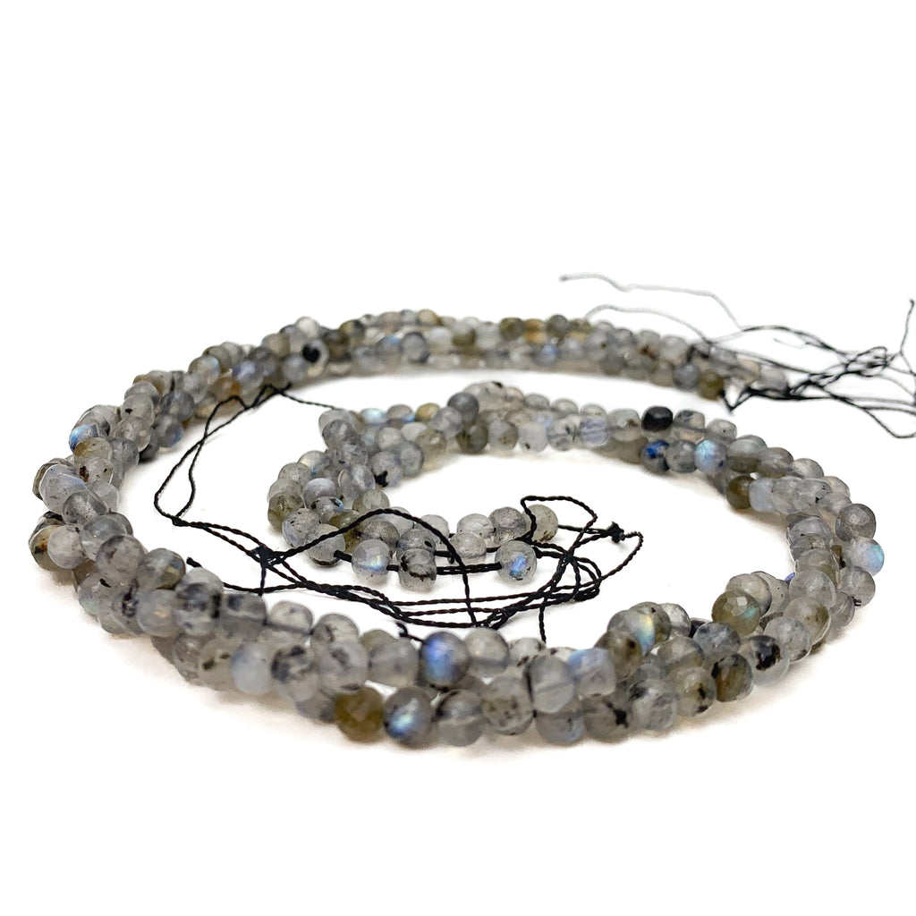 Labradorite 4mm Faceted Cubes Bead Strand