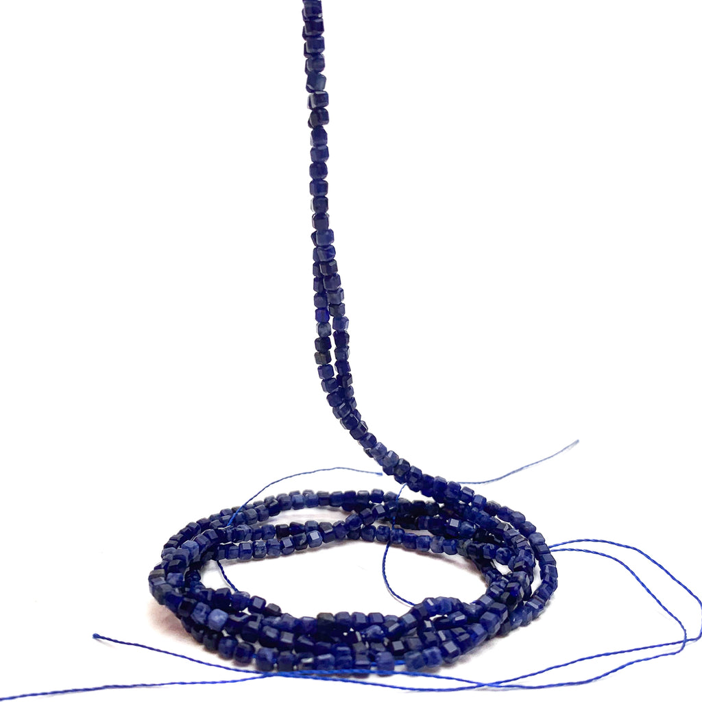 Lapis Lazuli 2.5mm Faceted Cubes Bead Strand