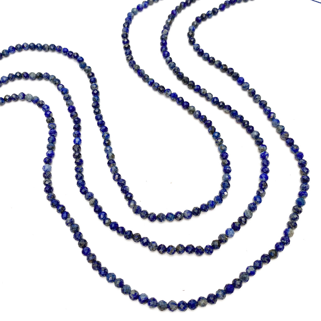 Lapis Lazuli 3.5mm Faceted Rounds Bead Strand