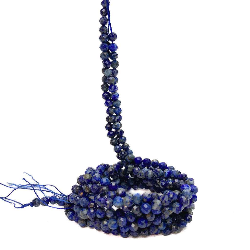 Lapis Lazuli 3.5mm Faceted Rounds Bead Strand