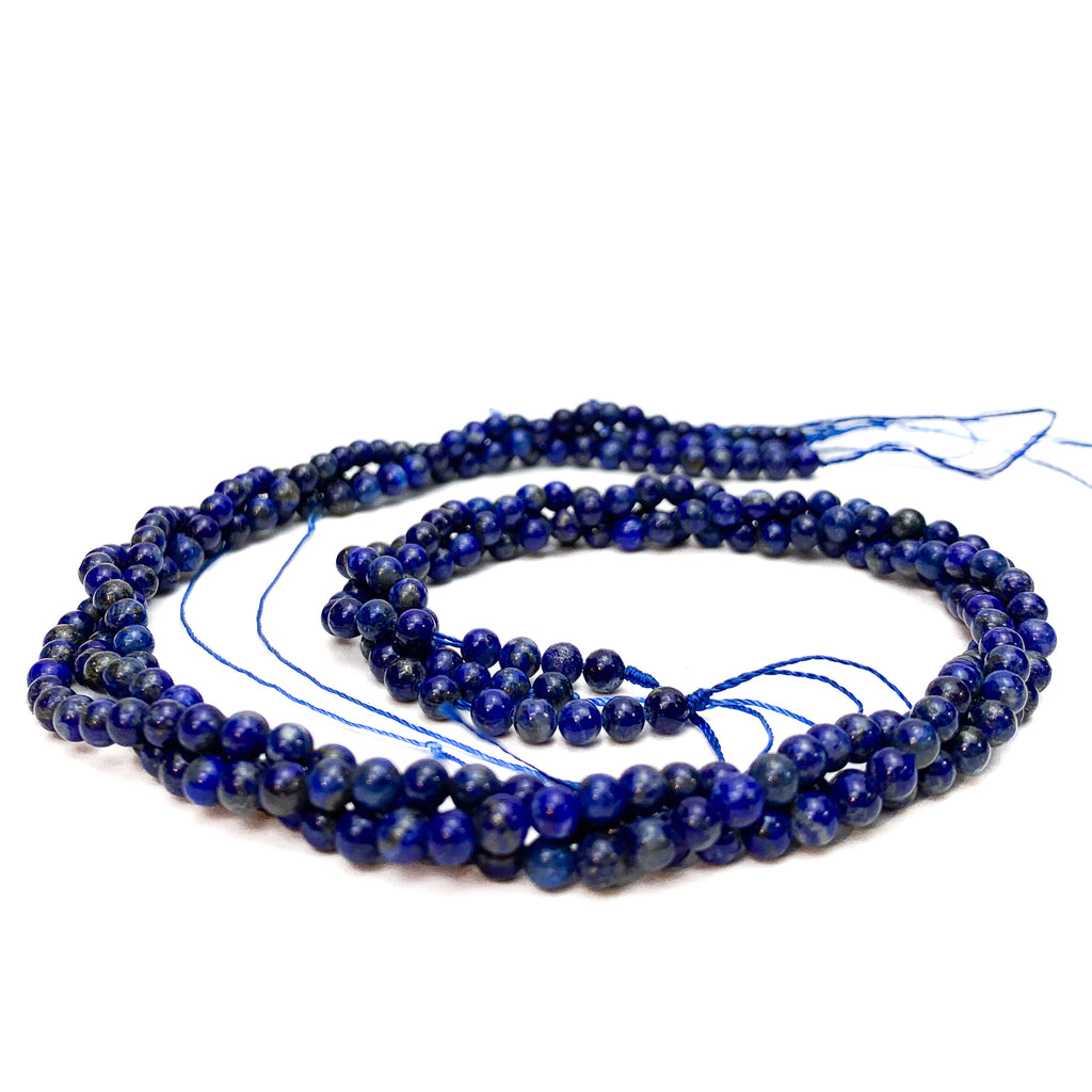Lapis Lazuli 3.5mm Smooth Rounds Bead Strand