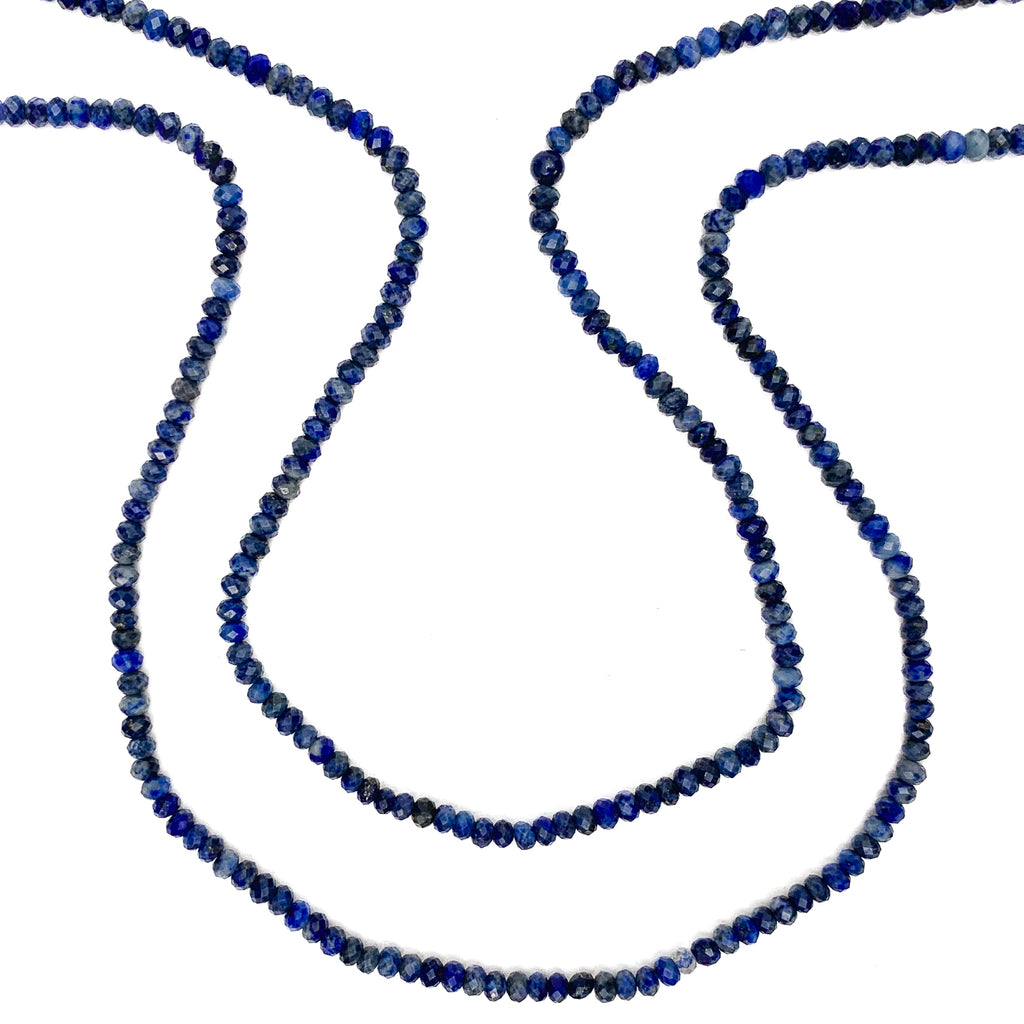 Lapis Lazuli 3mm Faceted Rondelle Bead Strand