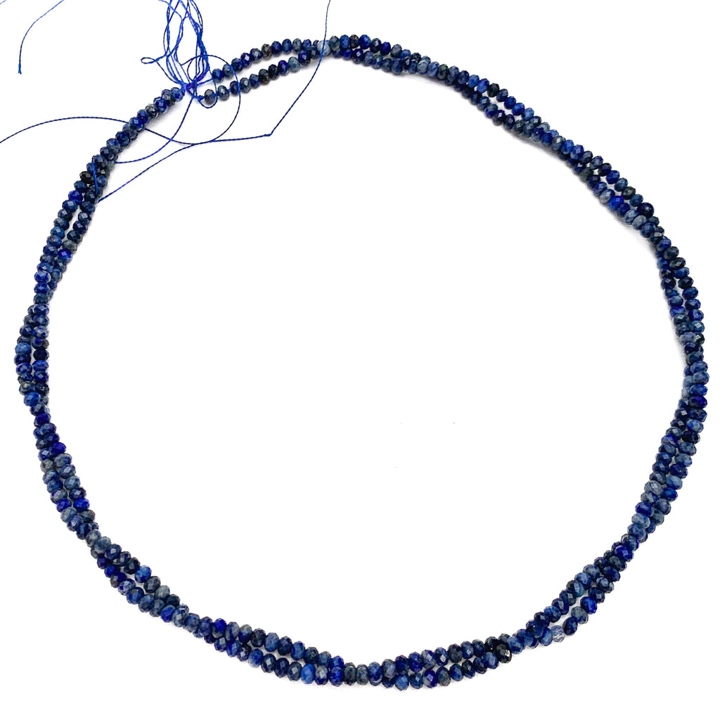 Lapis Lazuli 3mm Faceted Rondelle Bead Strand