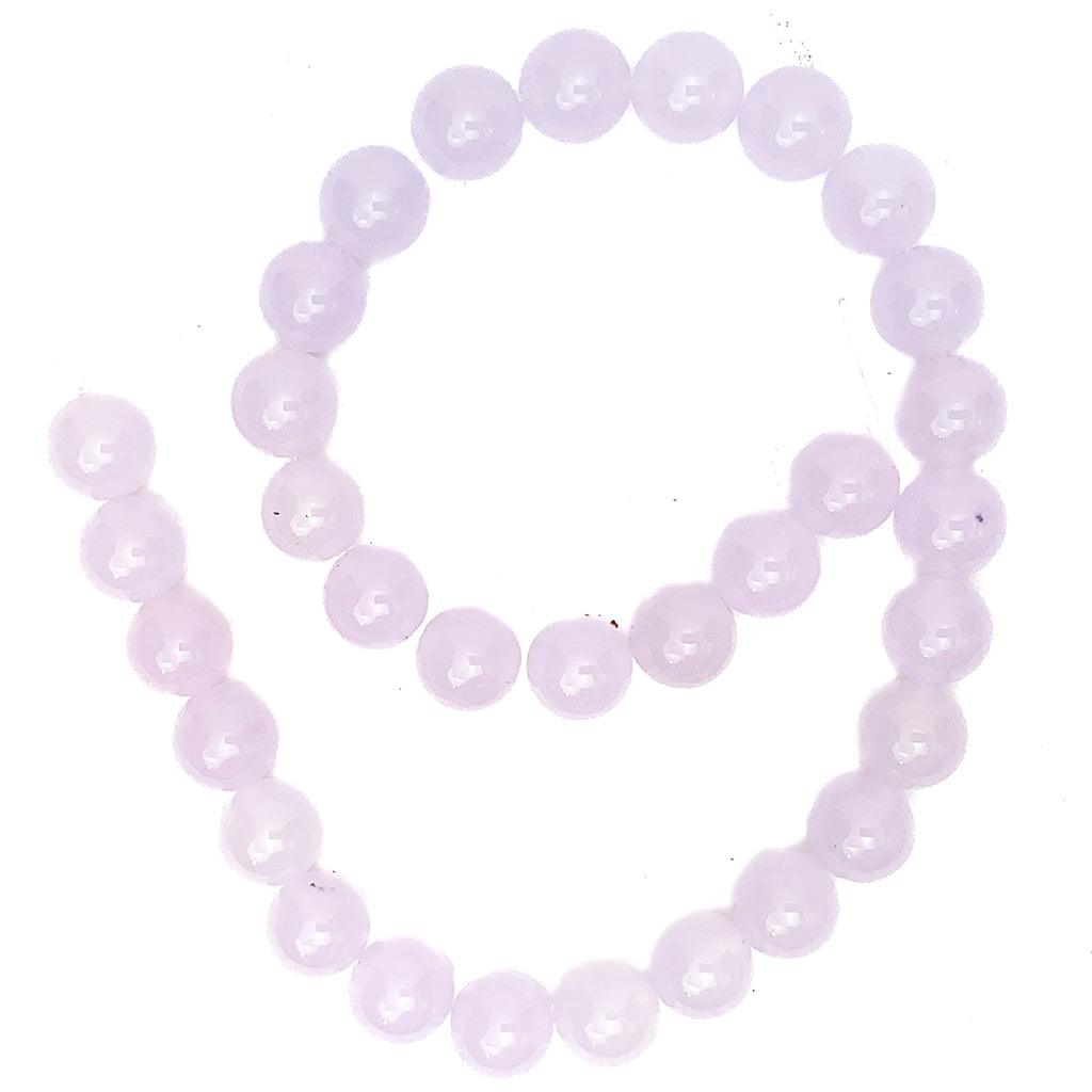 Lavender Jade (Dyed) 12mm Smooth Rounds Bead Strand