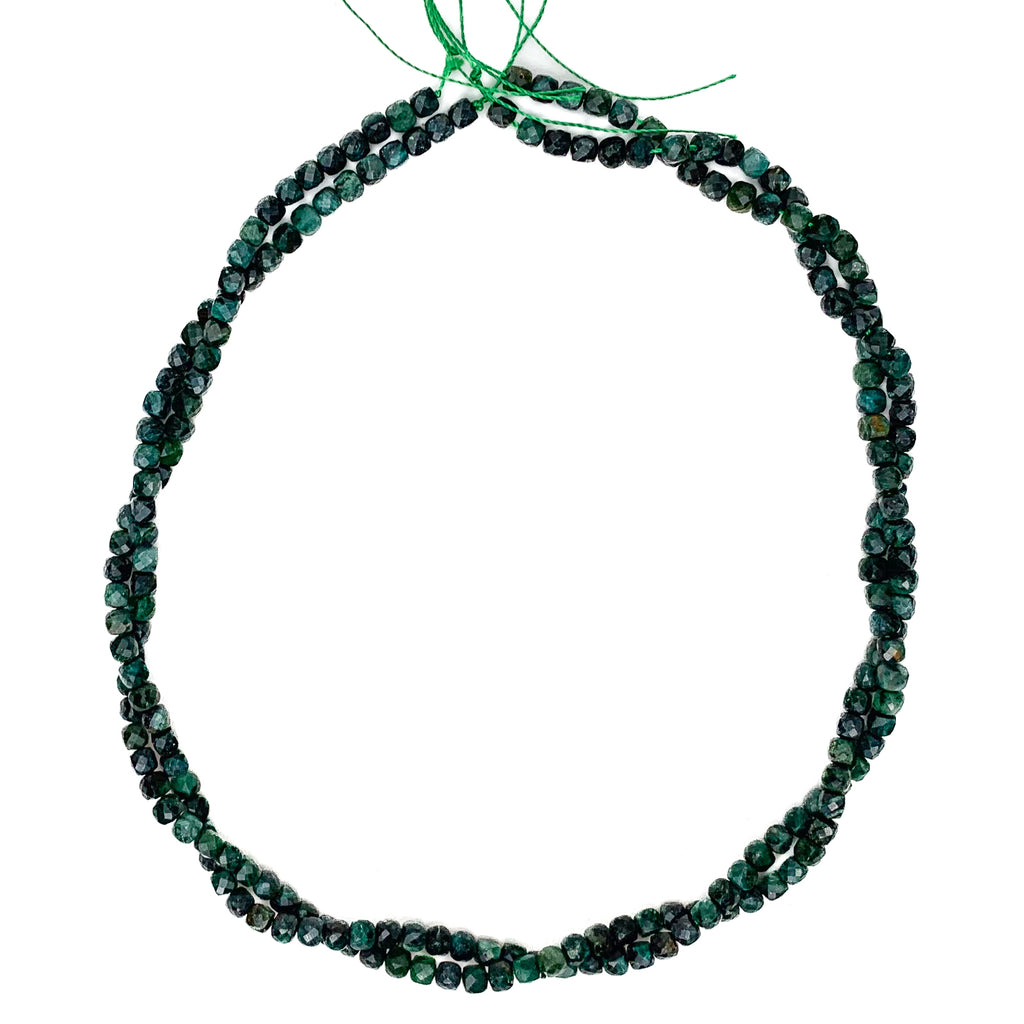 Malachite 4mm Faceted Cubes Bead Strand