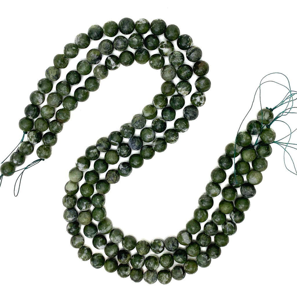 Canadian Jade Matte 8mm Smooth Rounds Bead Strand