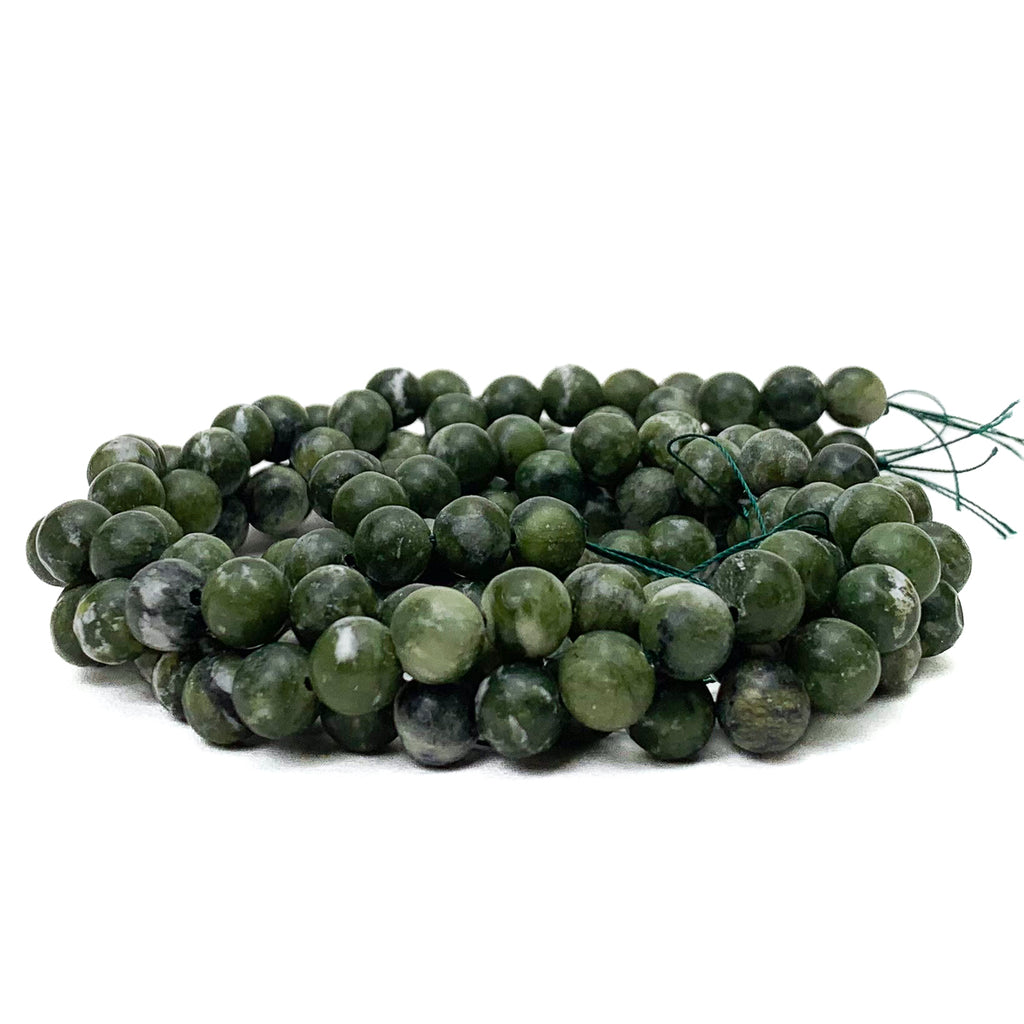 Canadian Jade Matte 8mm Smooth Rounds Bead Strand
