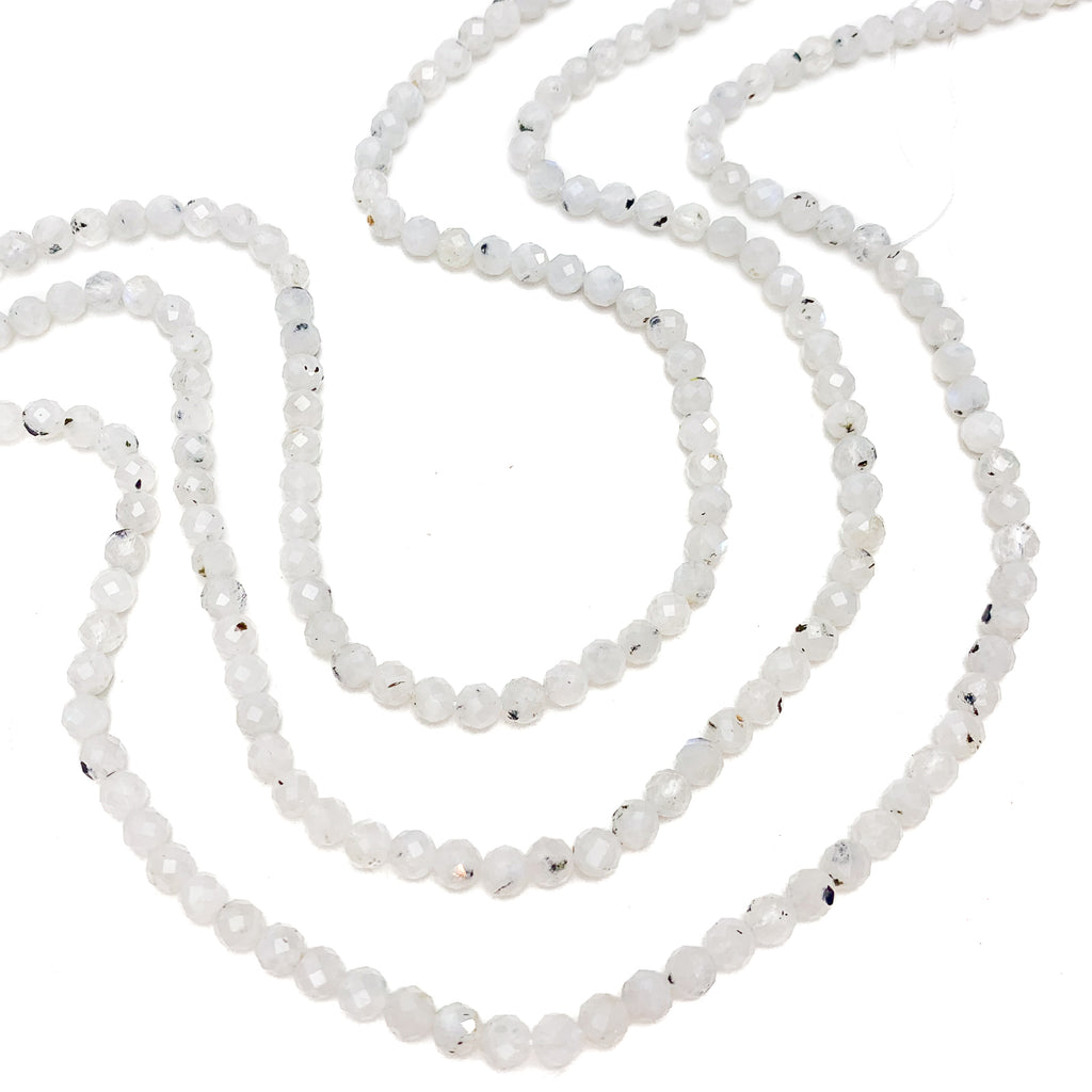 Moonstone 5mm Faceted Rounds Bead Strand