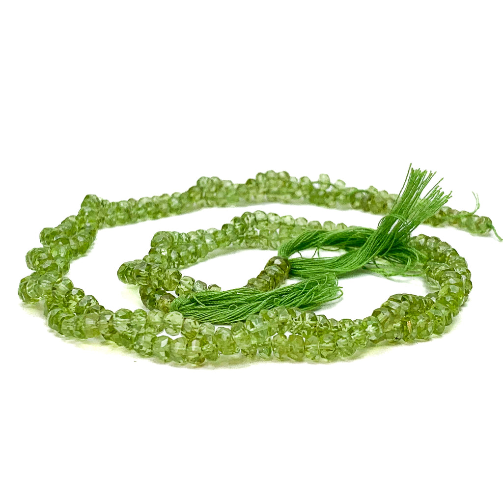 Peridot 4mm Faceted Rondelles Bead Strand