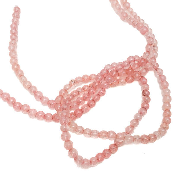 Pink Chalcedony 4mm Smooth Rounds Bead Strand