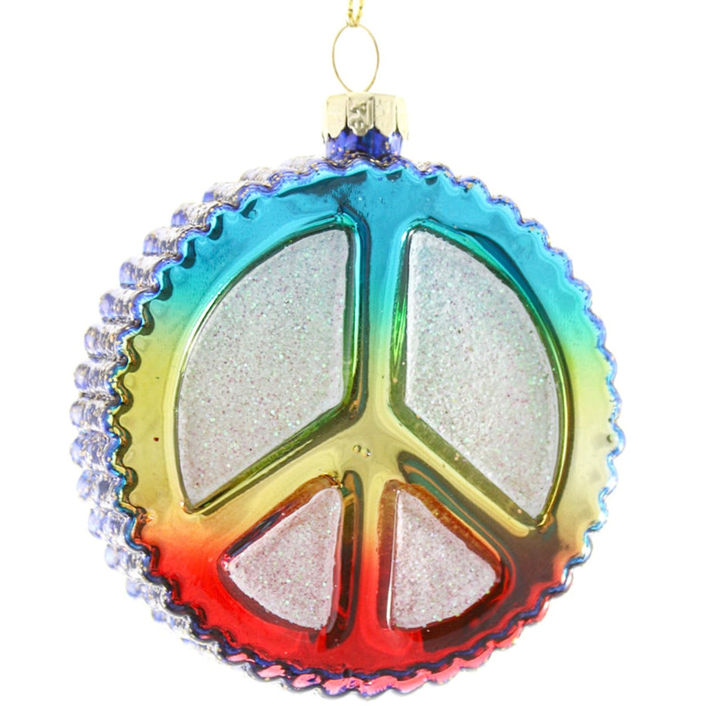 Rainbow Peace Sign Ornament