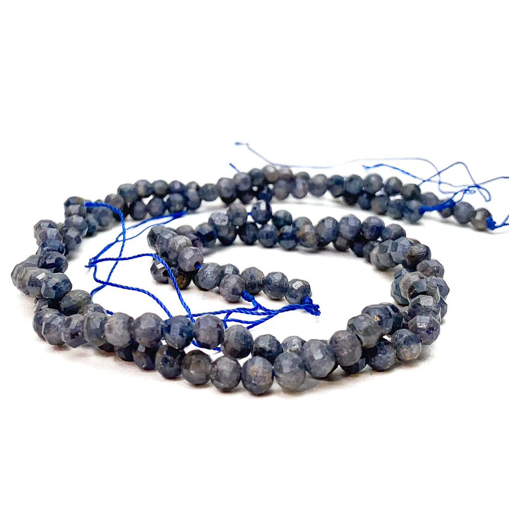 Sapphire Raw 5.5mm Faceted Rounds Bead Strand