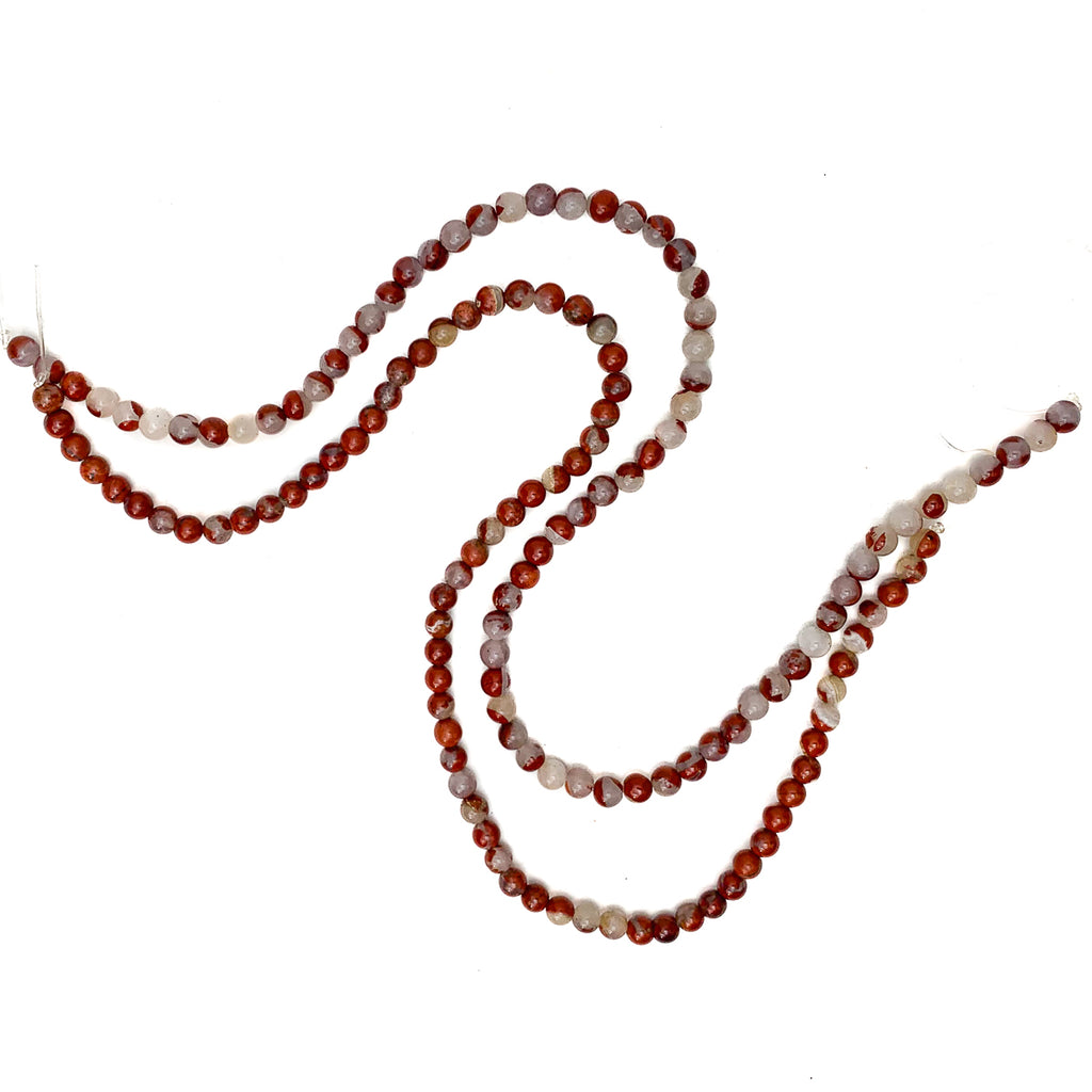Red Dragon Jasper 6mm Smooth Rounds Bead Strand
