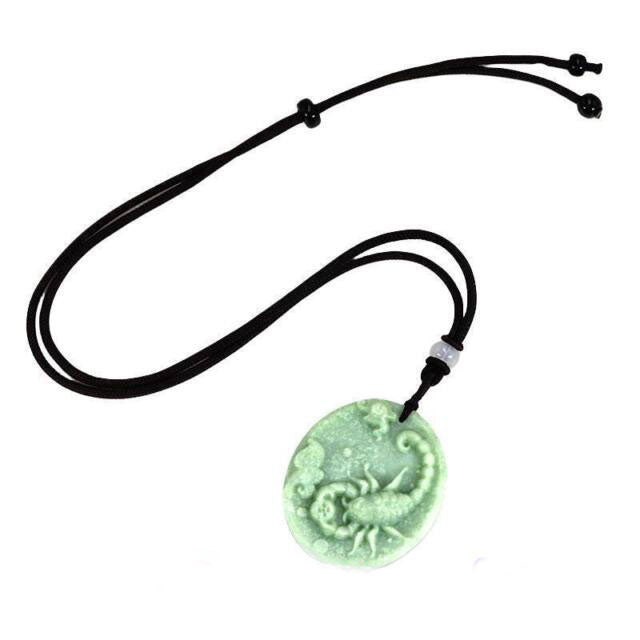 Jade Scorpion / Scorpio Pendant Necklace #122-1230