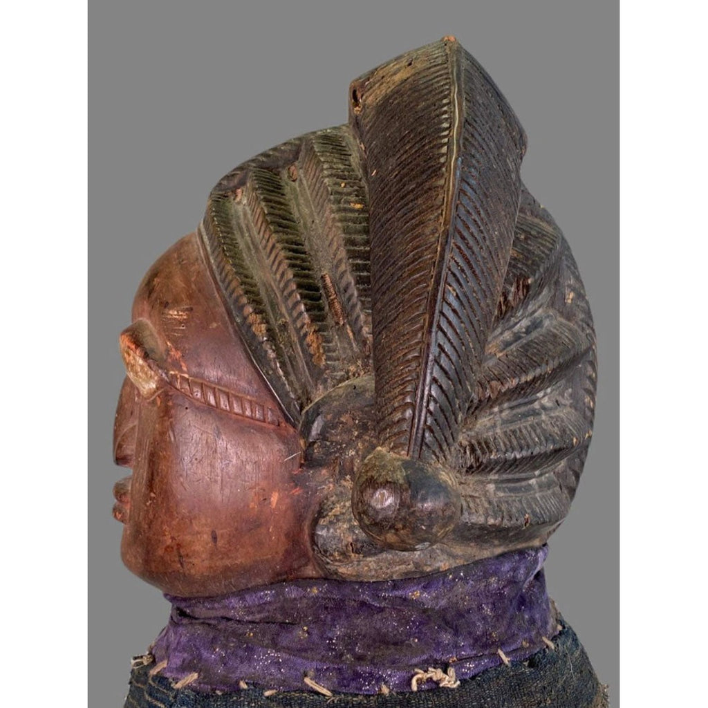 Yoruba Egungun Headdress with Textile, Nigeria #1153 PROVENANCE