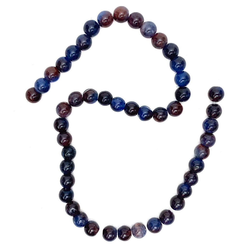 Sugilite Agate Matrix 8mm Smooth Rounds Bead Strand
