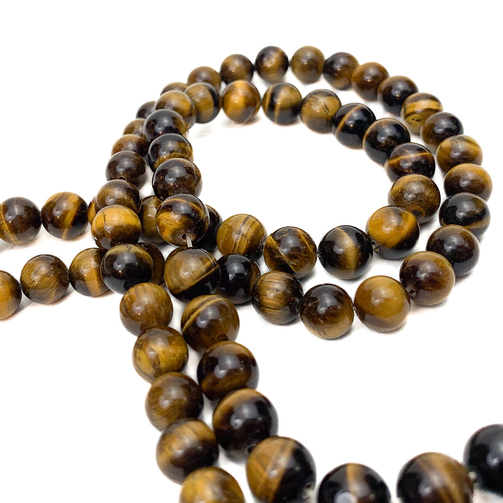 Tiger's Eye 9mm Smooth Rounds Bead Strand