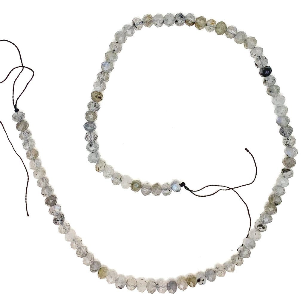 Labradorite Tourmalated 5.5mm Faceted Rondelles Bead Strand