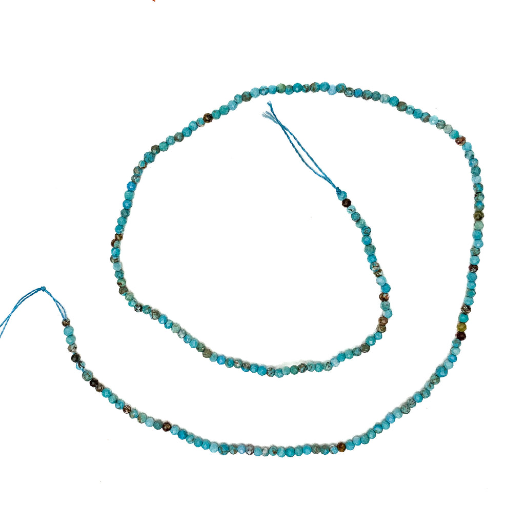 Turquoise 2mm Faceted Rounds Bead Strand