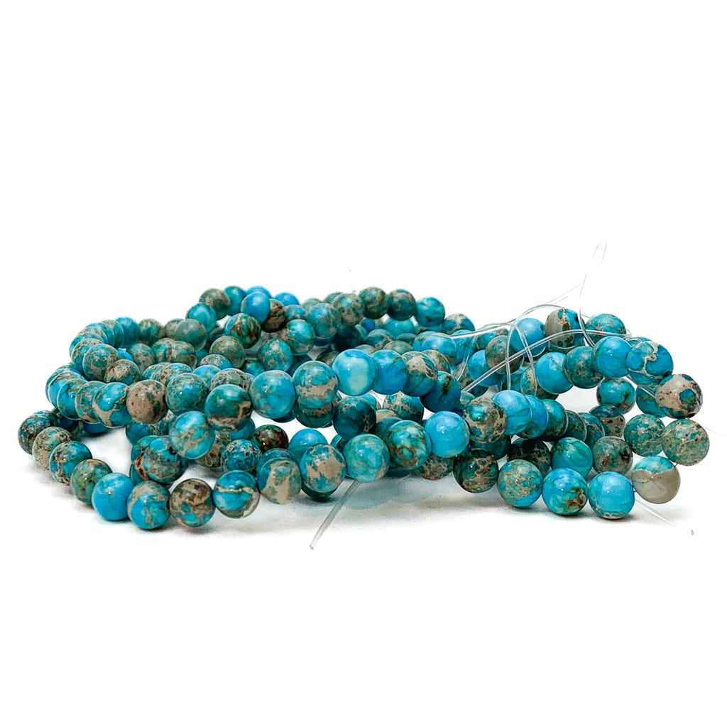 Variscite Blue 6mm Smooth Rounds Bead Strand