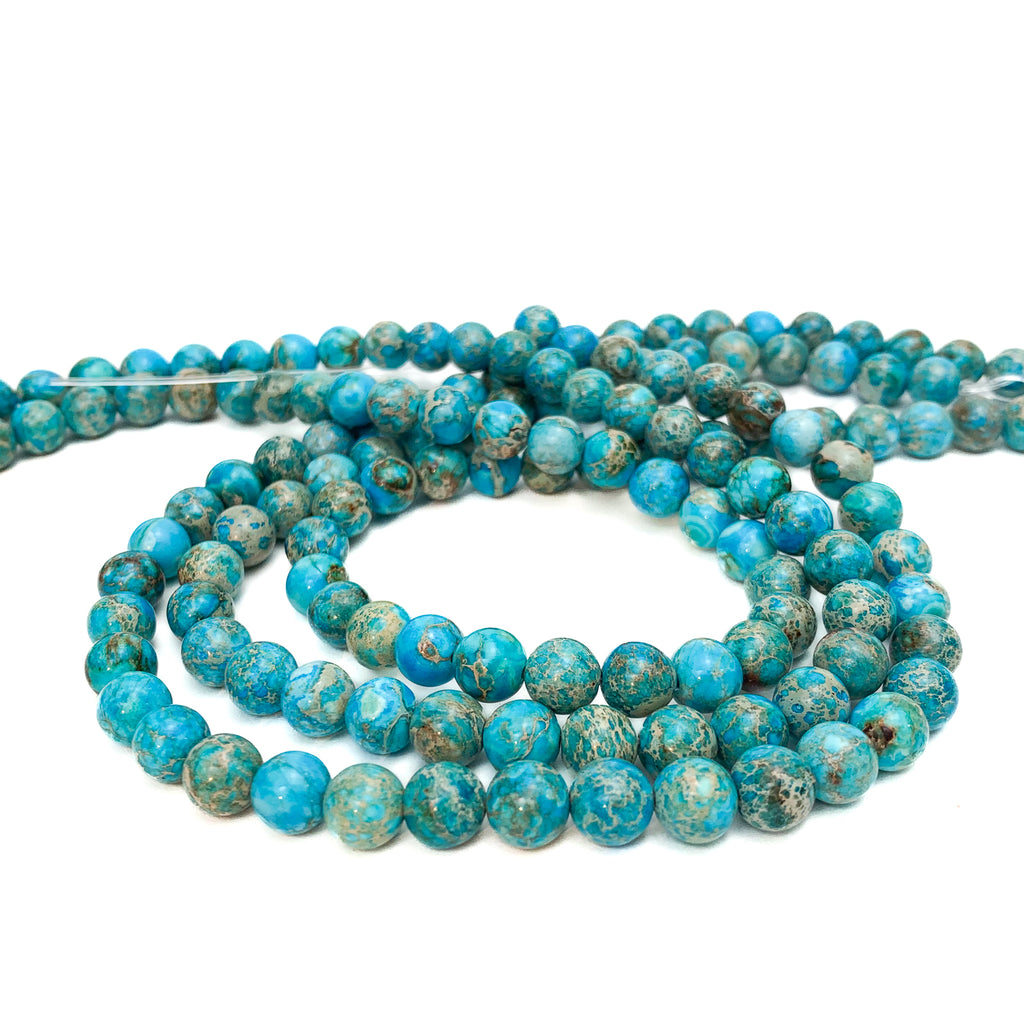Variscite Blue 8mm Smooth Rounds Bead Strand