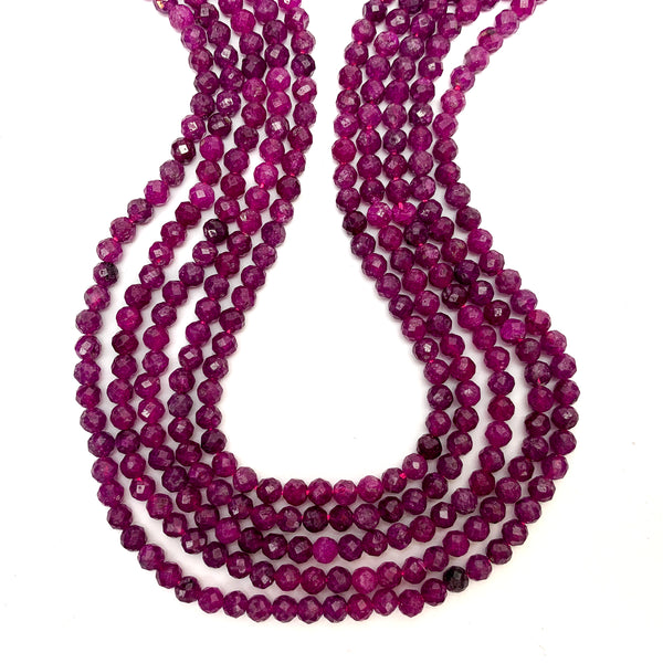 Ruby India 4mm Faceted Rounds