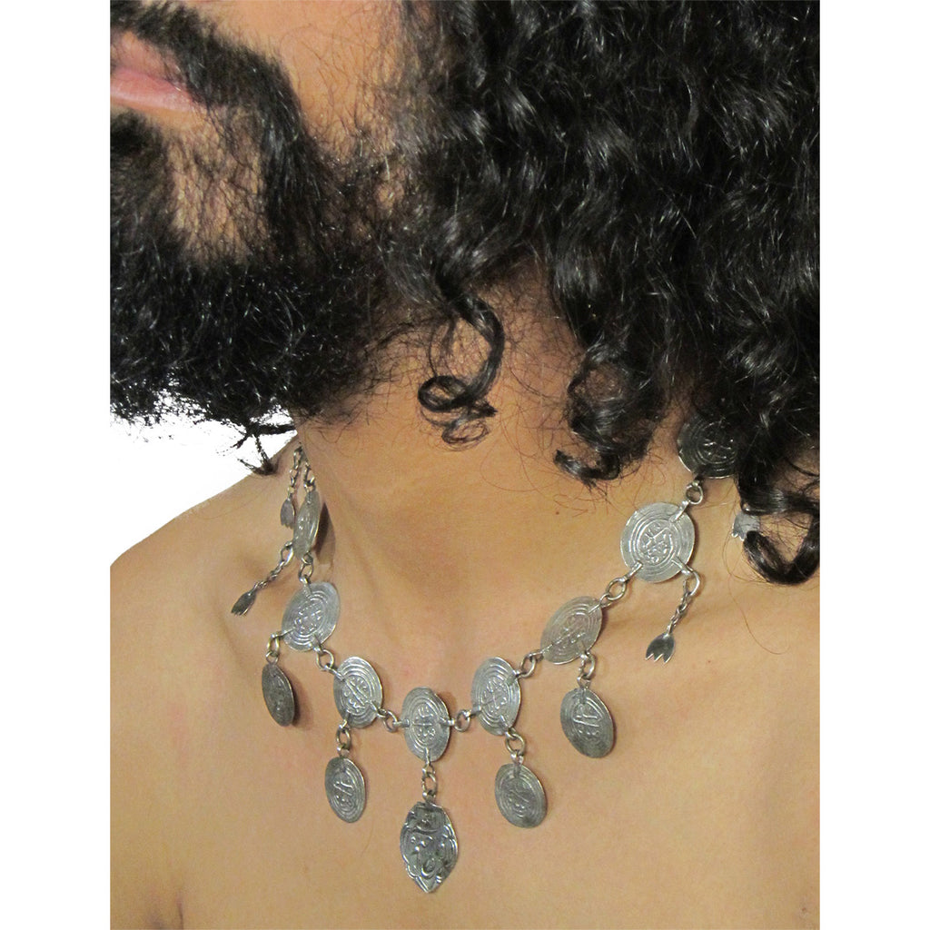 Persian Silver Charm Necklace
