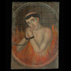 Anima Sola Male 7" x 5" 19th Century Mexican Retablo on Tin #150