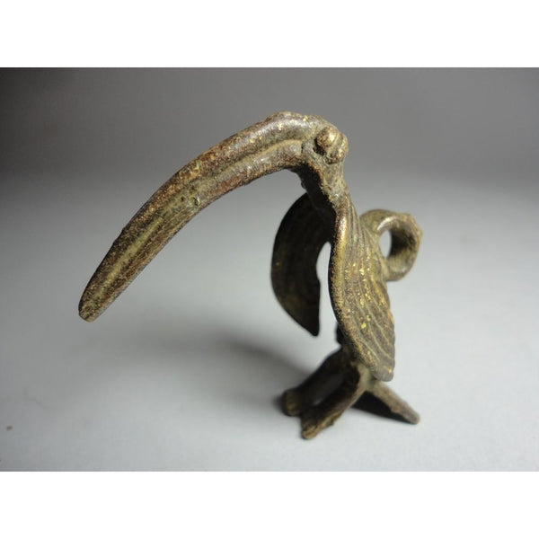 African Antique Bronze 19th Century Senufo Hornbill Pendant
