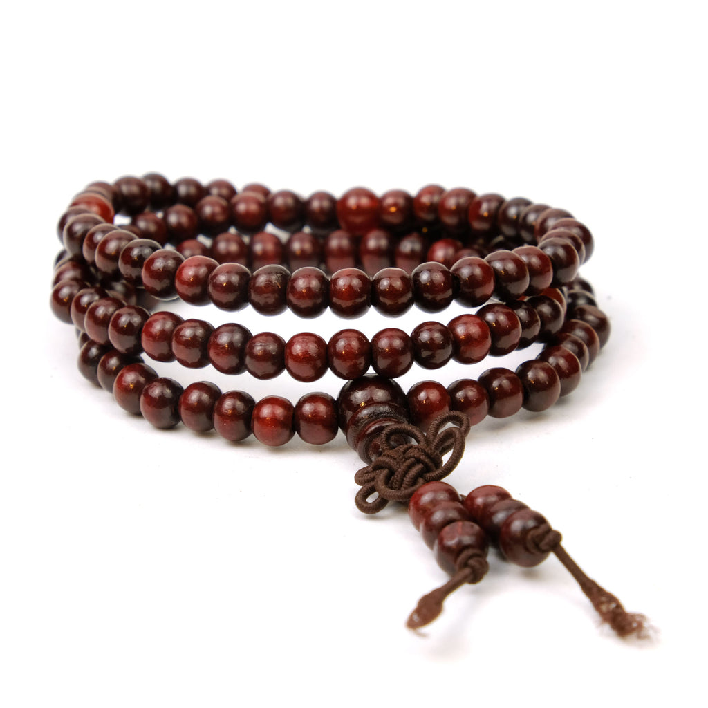 Chinese Deep Red Wooden Mala 6mm