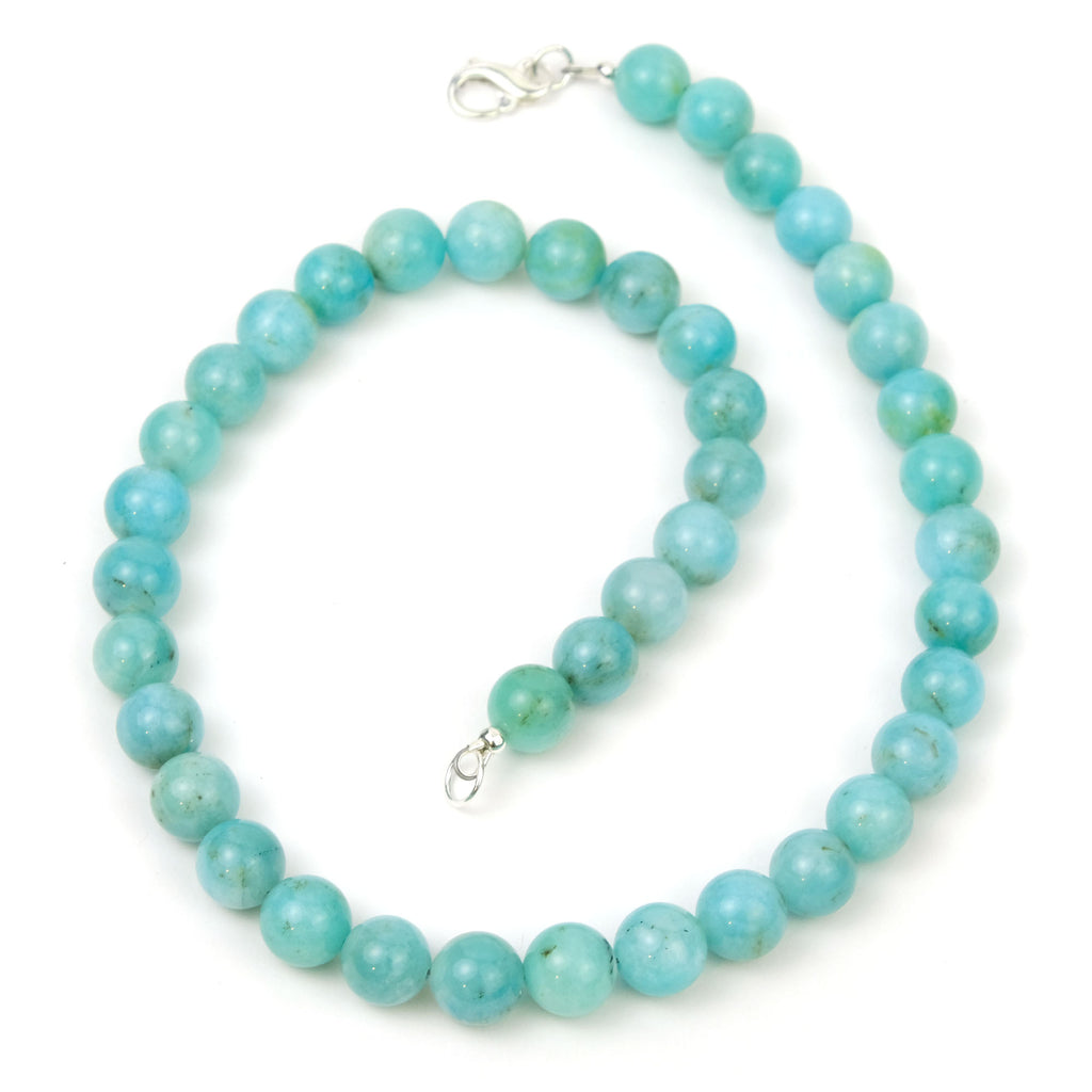 Amazonite Necklace with Sterling Silver Fancy Lobster Claw Clasp