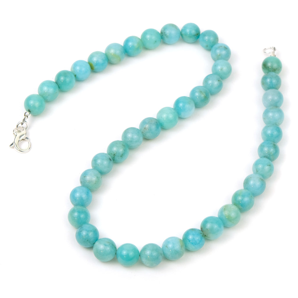 Amazonite Necklace with Sterling Silver Fancy Lobster Claw Clasp