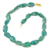 Amazonite Knotted Necklace with Gold Filled Fancy Lobster Claw Clasp