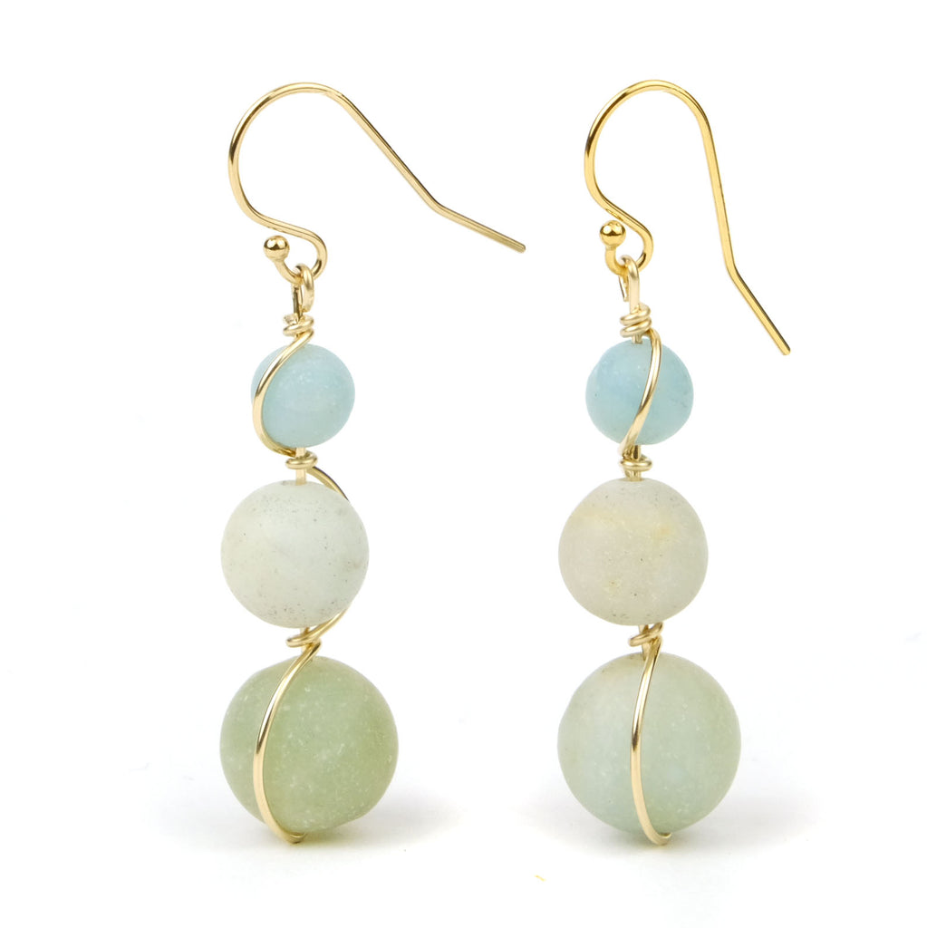 Amazonite Matte Earrings with Gold Filled French Ear Wires