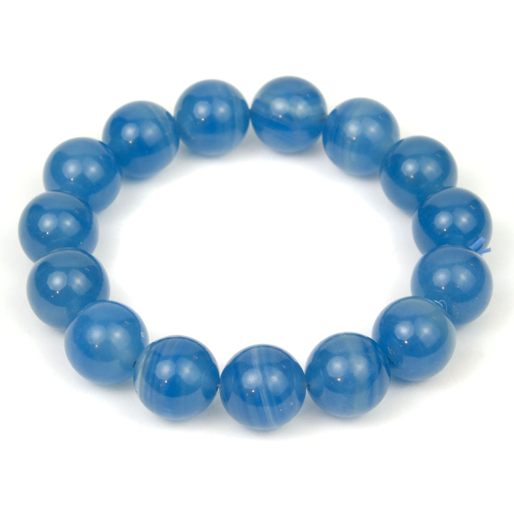 Blue Agate Stretch Bracelet 14mm