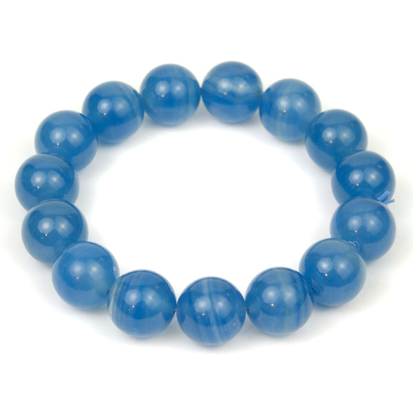 Blue Agate Stretch Bracelet 14mm