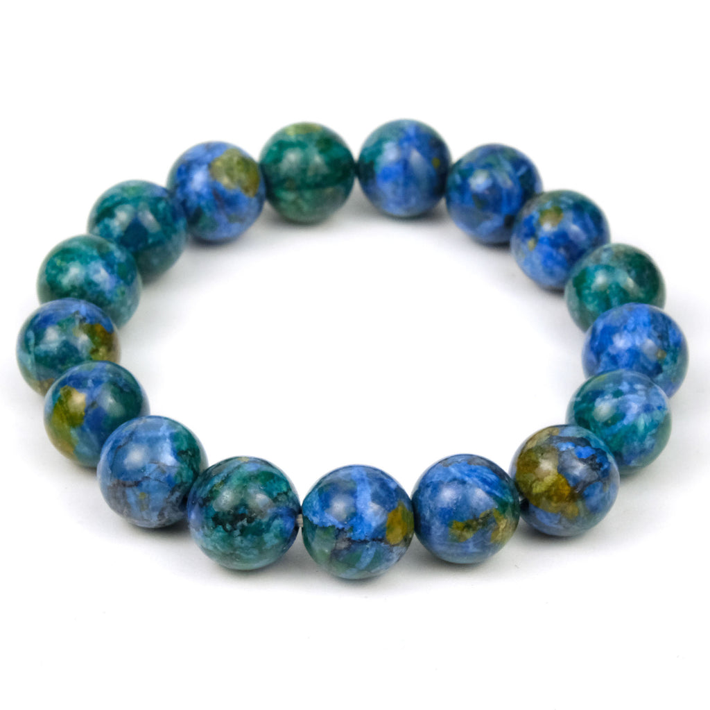 Azurite/Malachite Stretch Bracelet 12mm – Beads of Paradise