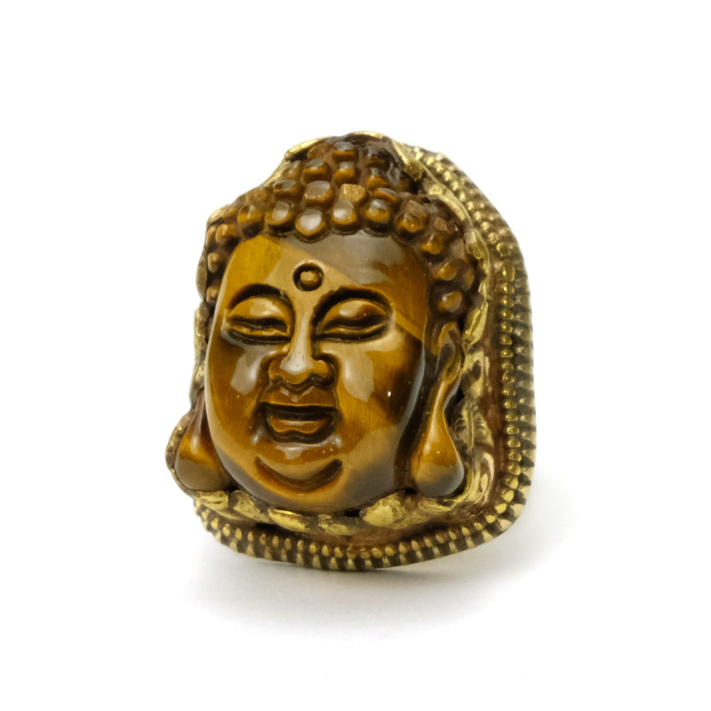 Buddha Tigers Eye Ring Adjustable