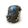 Labradorite Memento Mori Finely Carved Skull Cabochon in Sterling Silver 1