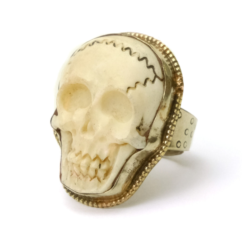 Skull Memento Mori Adjustable Ring # 40