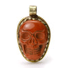 Skull Memento Mori Carved Red Jasper Pendant # 104 - 5