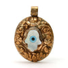 Hamsa with Evil Eye Mother of Pearl Copper Pendant # 55 - 2