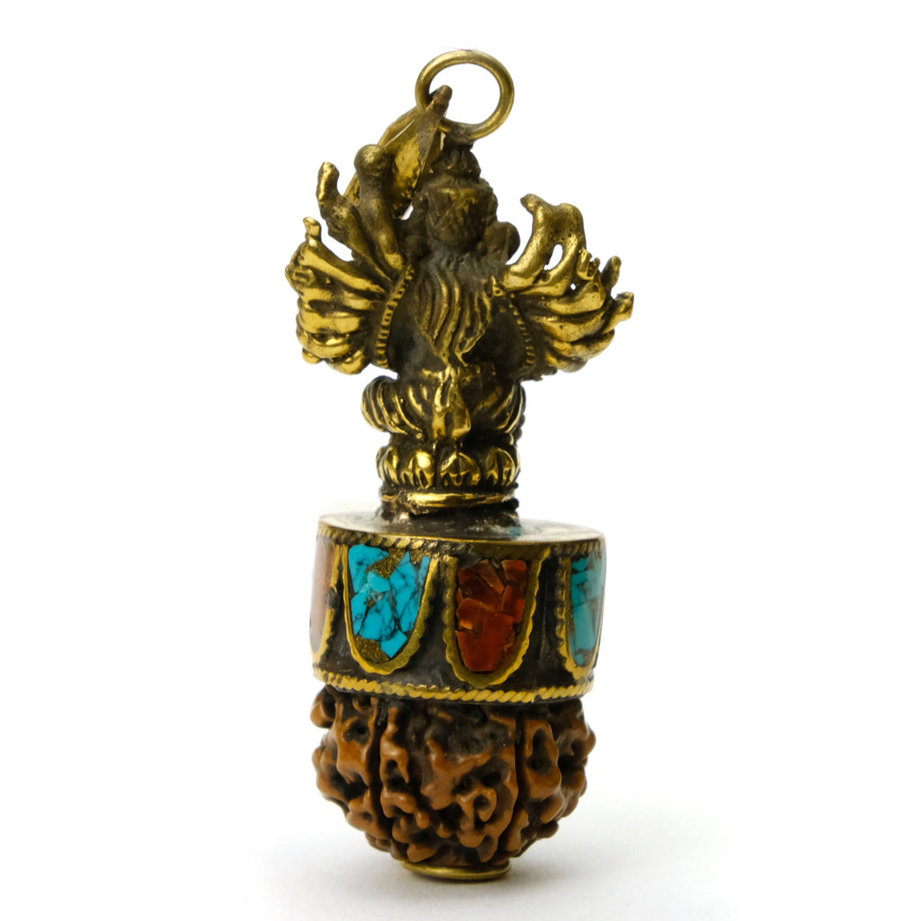 Rudraksha Prayer Bead with Lord Ganesha The Valiant Pendant # 44 / 4