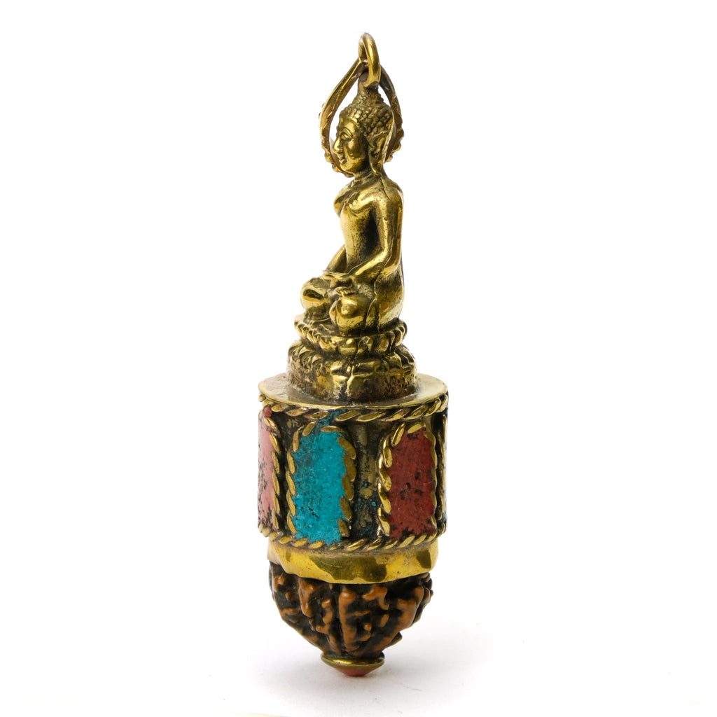 Rudraksha Prayer Bead with Lord Buddha Pendant #  44 / 1