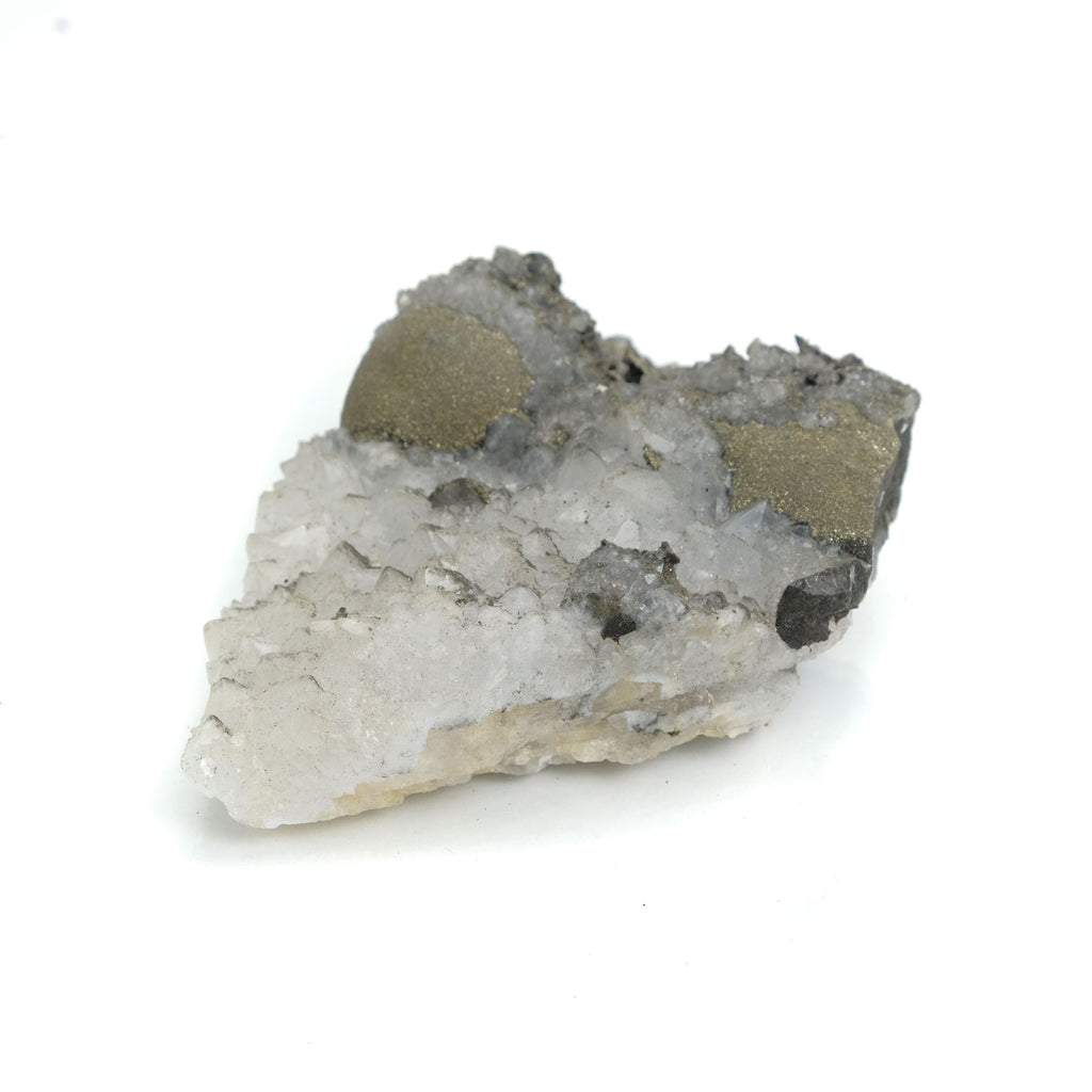 Pyrite and Quartz Cluster from El Hammam Mine, Morocco Specimen #32