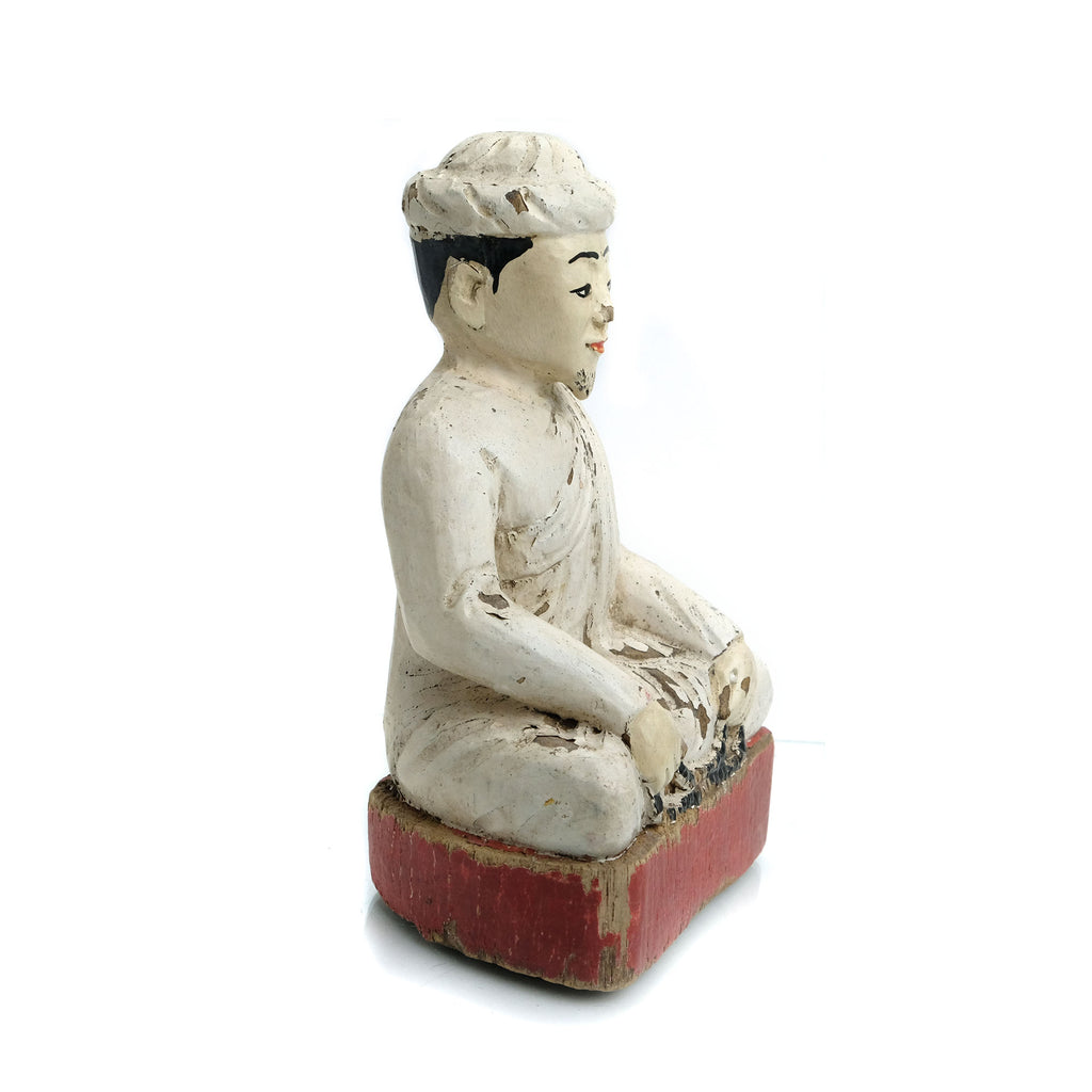 Meditation Temple Figure Burma Wooden Statue #1