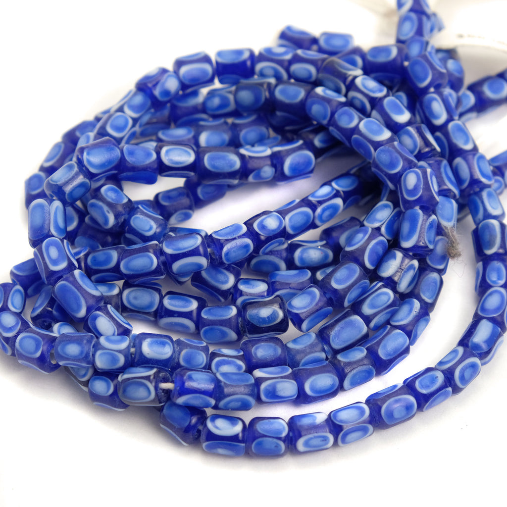 Eye Beads Recycled Glass Strand #7