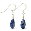 Sodalite Flat Drop Earrings with Sterling Silver French Earwires